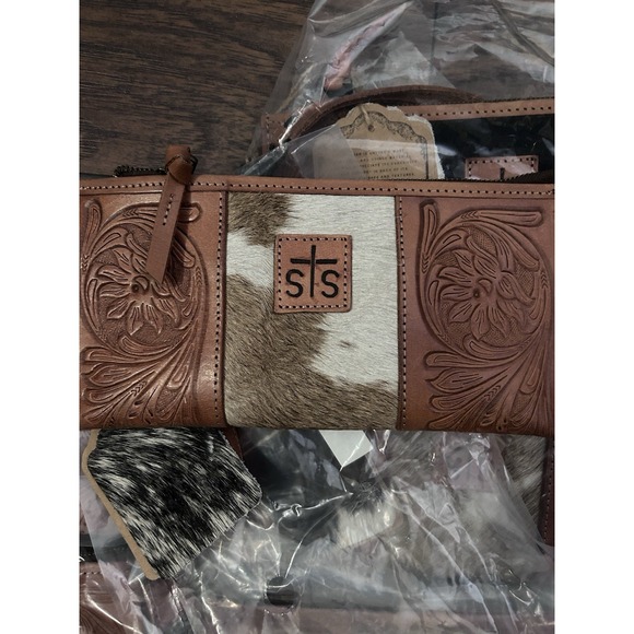 STS Ranchwear Wallet Yipee Kiyay Clutch Wallet Leather/Cowhide New - Picture 6 of 12